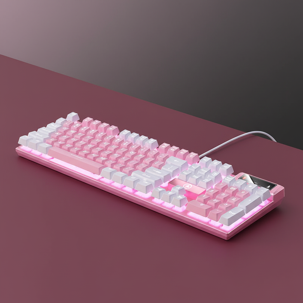 Clavier Gaming RGB Rose 🎀 - YINDIAO K500 104 Touches Kawaii