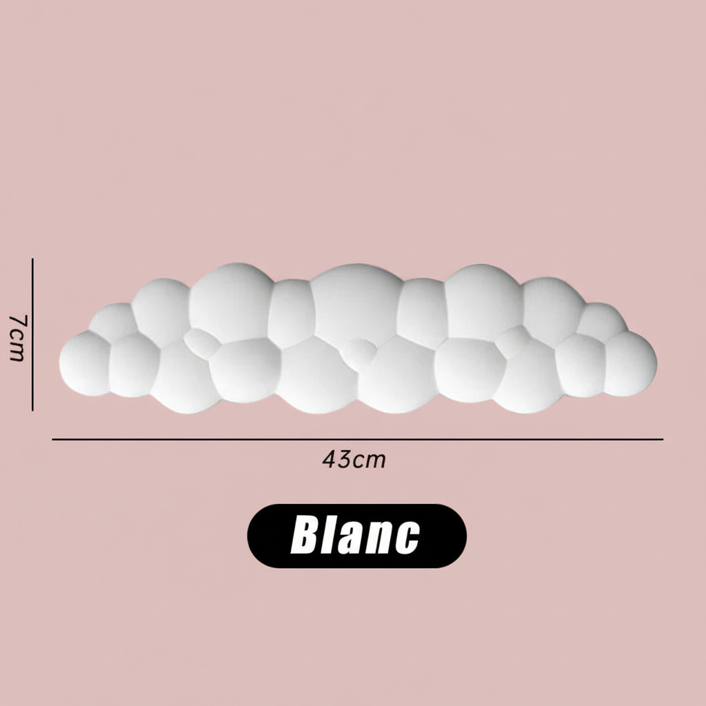 Repose-poignet Cloud blanc - fond rose