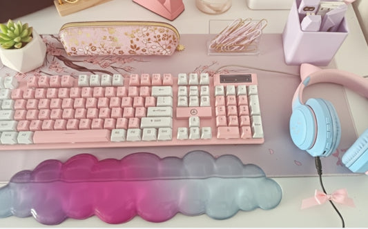 Clavier Gaming RGB Rose 🎀 - YINDIAO K500 104 Touches Kawaii