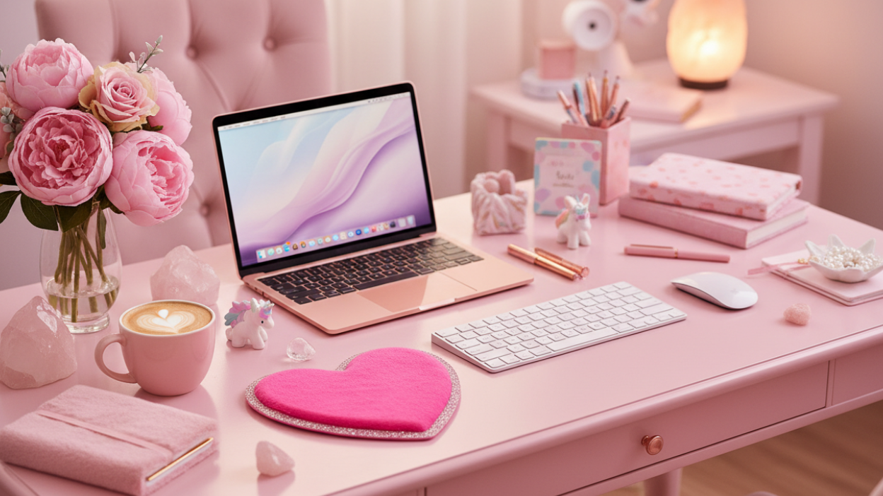 Tapis de souris rose ultra-féminin